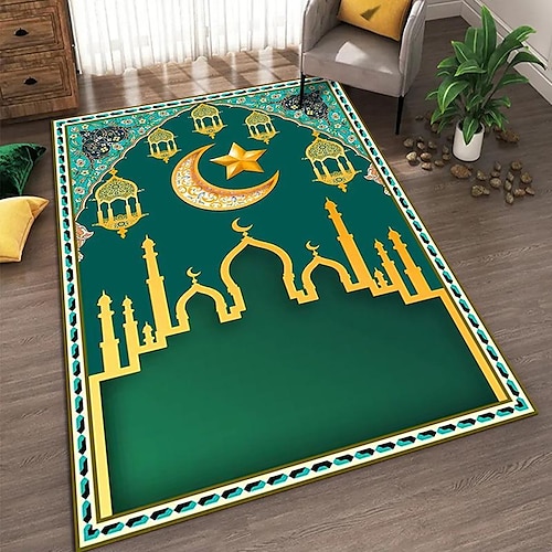 

tapis de prière musulman eid mubarak perceuse en or velours tapis de salon rectangulaire tapis de sol antidérapant