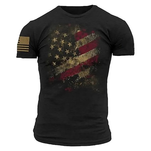 

Herre T-shirt Grafiske T-shirts Cool skjorte Grafiske tryk Nationalflag Rund hals Varm Stempling Gade Ferierejse Kort Ærme Trykt mønster Tøj Designer Basale Moderne Moderne