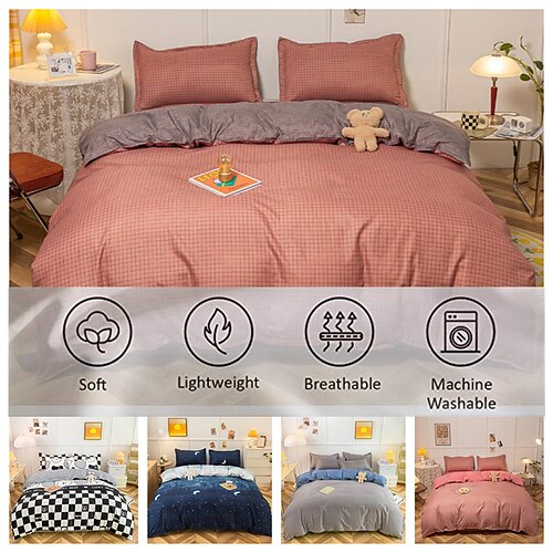 

Textiles para el hogar, funda nórdica de estilo sencillo, funda de almohada, sábana para niño, niña adolescente, juego de fundas de cama king queen twin1, funda nórdica, 1 sábana, 2 fundas de