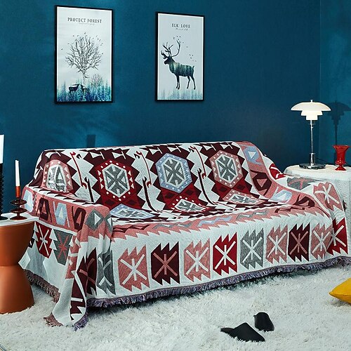 

Sofabezug Boho Sofadecke Überwurf Handtuch für Eckcouch Sessel Loveseat 4- oder 4- oder 3-Sitzer L-Form Kratzfest Katze waschbar