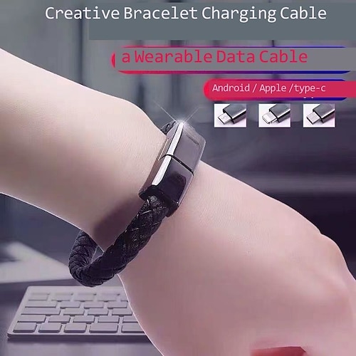 

Creative Bracelet Quick Charging Flash Charging Data Cable Charger Cable Suitable for Apple Type-c