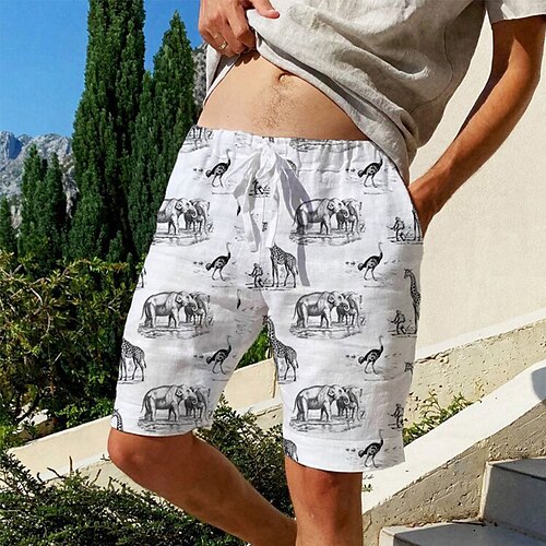 

Herren Shorts Kurze Hosen Sommer-Shorts Strandshorts Kurze Hosen Baggy Shorts Kurze Hosen Kordelzug Elastische Taille 3D-Druck Graphic Elefant Atmungsaktiv Weich Kurz Casual Täglich Festtage