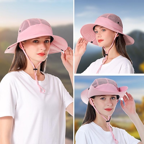 

Men's Women's Sun Hat Bucket Hat Fishing Hat Outdoor Waterproof Portable UV Sun Protection Windproof Hat Watermelon Red Pink Navy Blue for Fishing Climbing Beach