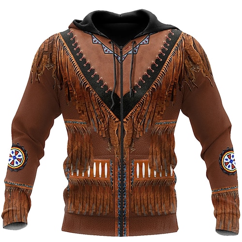 

Homme Sweat à capuche zippé Veste Café Capuche Tribal Imprimés Photos Zippé Imprimer Sport Loisir du quotidien Des sports 3D effet Vêtement de rue Design Décontractées Printemps Automne Vêtement