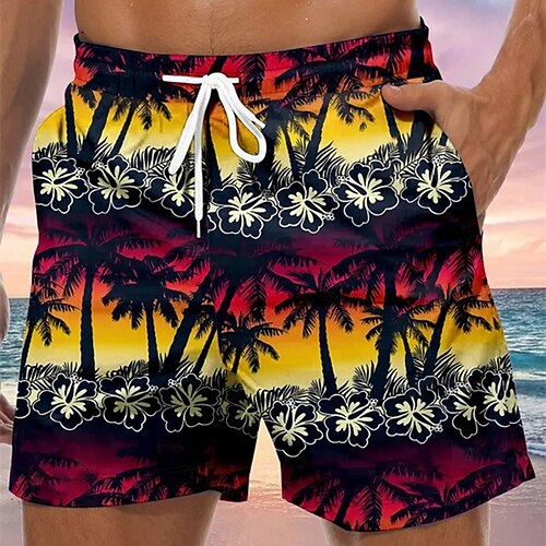 

Per uomo Pantaloncini da mare Boxer da mare Boxer da surf Pantaloncini da spiaggia A cordoncino con fodera in rete Vita elastica Pop art Albero di cocco Asciugatura rapida Breve Informale Giornaliero