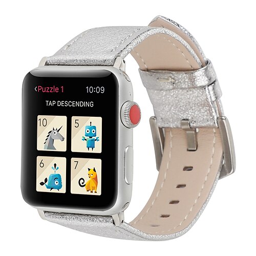 

Banda de cuero Compatible con Apple Watch Correa 38mm 40mm 41mm 42mm 44mm 45mm 49mm Mujer Brillante Cierre Metálico Cuero Auténtico correa de repuesto para Serie iwatch Ultra 8 7 6 5 4 3 2 1 SE
