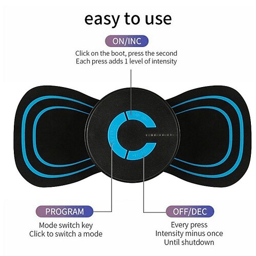 Portable EMS Mini Electric Neck Back Massager Cervical Massage Patch Stimulator, Size: Battery Models