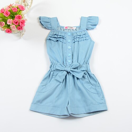 

Barn Jente Kjeledress og jumpsuit Helfarge Aktiv utendørs 3-7 år Vår Lyseblå