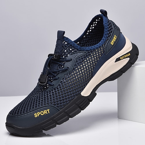 

Per uomo Scarpe da ginnastica Per sport Informale Esterno Giornaliero Footing Sintetico Traspirante Nero Blu Grigio Color Block Primavera Estate