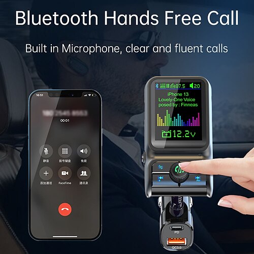 

bluetooth FM-sender trådløs in-car aux bil mp3-spiller handsfree kit adapter med lcd display pd lader