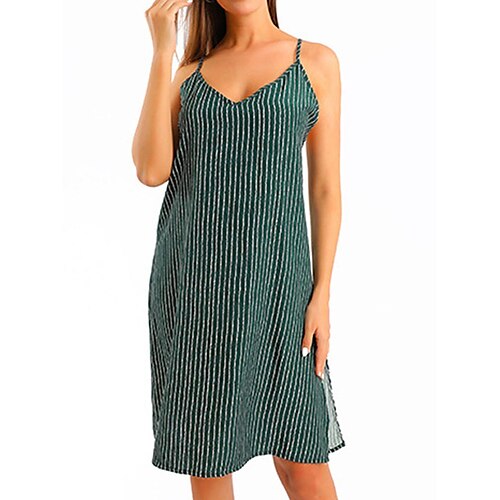 

Per donna loungewear Camicia da notte Vestiti Banda Di tendenza caldo Strada Da mare Aeroporto Poliestere Traspirante cinghie Senza maniche Schiena scoperta Primavera Estate Verde