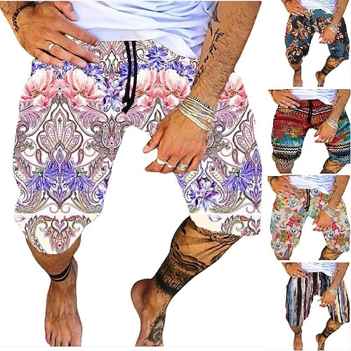 

Men's Shorts Summer Shorts Beach Shorts Casual Shorts Drawstring Elastic Waist Graphic Comfort Breathable Knee Length Outdoor Holiday Going out Streetwear Hawaiian 1 2