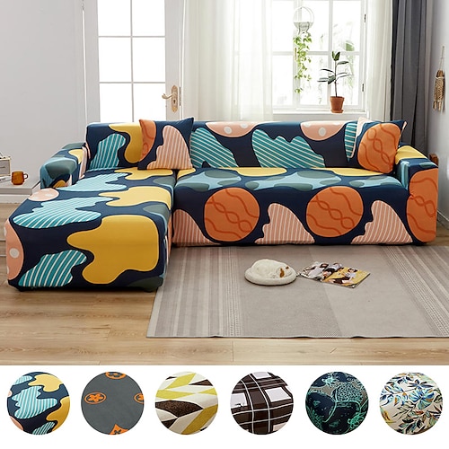 

Funda de sofá elástica, funda boho, funda de sofá seccional elástica para sillón loveseat de 4 o 3 plazas, chaise lounge en forma de l, protector de sofá a prueba de polvo