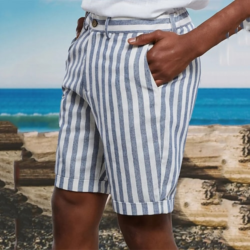 

Homme Short Short d'été Short de plage Imprimer marinière Respirable Doux Court Casual du quotidien Vacances Vêtement de rue Casual Bleu Non Elastique