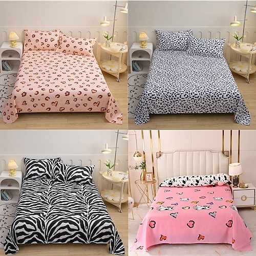 

nueva moda de impresión cuatro estaciones universal rayas de cebra estilo muji estampado de leopardo sábana ajustable cubierta de cama