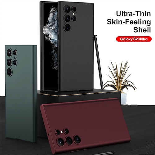 

telefon Etui Til Samsung Galaxy Klassisk serie S23 Ultra Plus Støtdempende ramme Blyantholder Helkroppsbeskyttende Ensfarget TPU