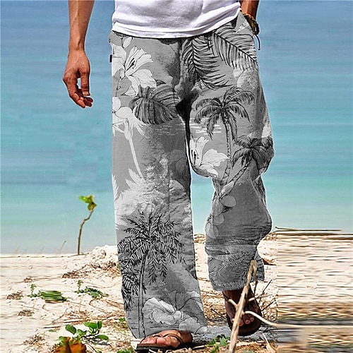 

Per uomo Pantaloni Pantaloni estivi Pantaloni da spiaggia A cordoncino Vita elastica Gamba dritta Albero di cocco Stampe astratte Comfort Informale Giornaliero Per eventi Streetwear Hawaiano Cachi