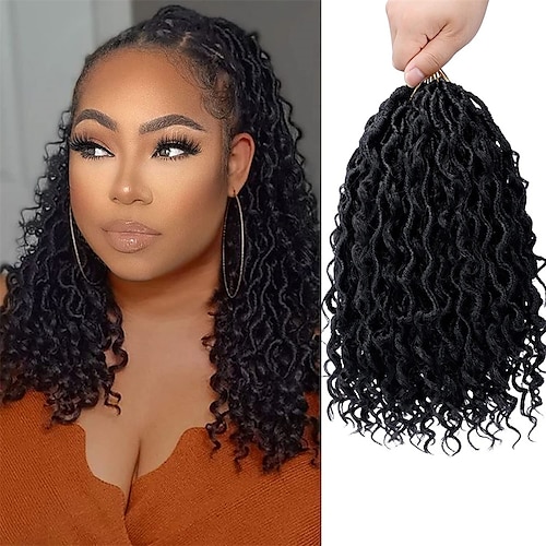 

diosa locs pelo de ganchillo 12 pulgadas 6 paquetes faux locs pelo de ganchillo para mujeres pre looped suave río locs trenzas de ganchillo con pelo rizado boho hippie locs extensiones de cabello