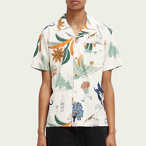 

Herren Hemd Hawaiihemd Sommerhemd Blumen Grafik-Drucke Umlegekragen Weiß Casual Festtage Kurzarm Button-Down Bedruckt Bekleidung Tropisch Modisch Strassenmode Hawaiianisch