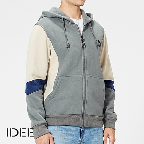 

Hombre Sudadera Sudadera con capucha y cremallera La chaqueta con capucha Verde Ejército Azul Piscina Gris Con Capucha Bloque de color Cremallera Deporte Diario Deportes Ropa de calle Fresco Casual