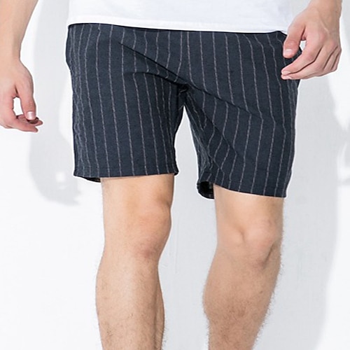 

Homens Calção Shorts de verão Shorts de praia Shorts largos Com Cordão Cintura elástica Listra Respirável Macio Curto Casual Diário Feriado Roupa de rua Grande e Alto Preto Branco Micro-Elástica