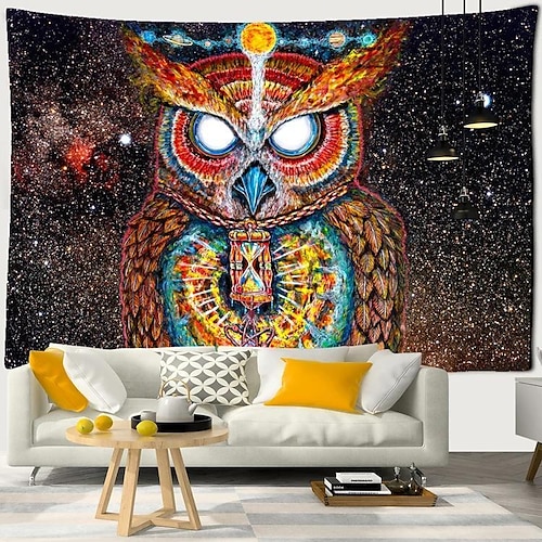 

trippy eule wandteppich psychedelische kunst dekor fotografie hintergrund decke vorhang hängen hause schlafzimmer wohnzimmer dekoration