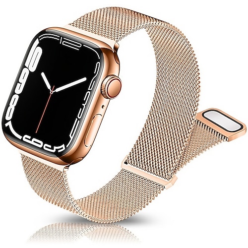 

Milanese Loop Compatible with Apple Watch band 38mm 40mm 41mm 42mm 44mm 45mm 49mm Women Magnetic Clasp Adjustable Stainless Steel Strap Replacement Wristband for iwatch Series Ultra 8 7 6 5 4 3 2 1 SE
