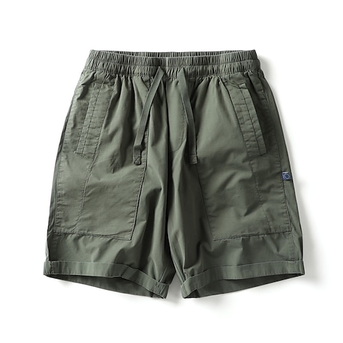 

Herren Cargo Shorts Kurze Hosen Shorts Kurze Hosen Kordelzug Elastische Taille Multi Pocket Glatt Komfort tragbar Knielänge Casual Täglich Festtage 100% Baumwolle Basic Sport Schwarz Grün