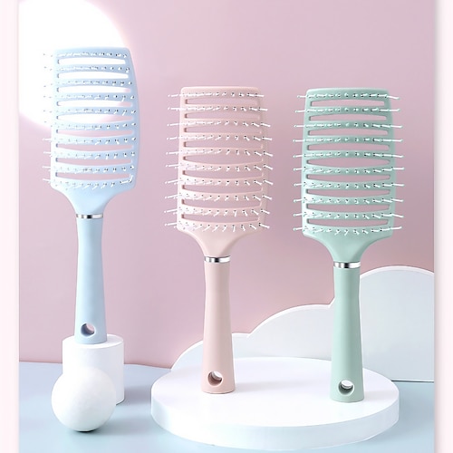 

Hair Brush Curved Vented Detangling Hair Brushes For Women Men Wet Or Dry HairFaster Blow Drying Styling Professional Paddle Vent Detangler Brush For Curly Thick Wavy Thin Fine Long Short Hair