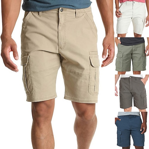 

Men's Cargo Trousers Cargo Shorts Chino Shorts Bermuda shorts Work Shorts Multi Pocket Plain Comfort Breathable Knee Length Casual Daily Fashion Streetwear Black White