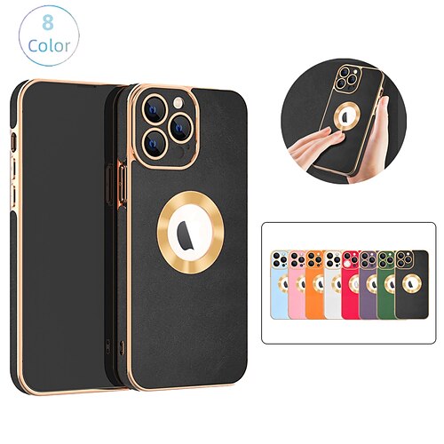 

Phone Case For Apple Back Cover iPhone 14 13 12 11 Plus Pro Max Plating Full Body Protective Anti-Scratch Solid Colored PC PU Leather