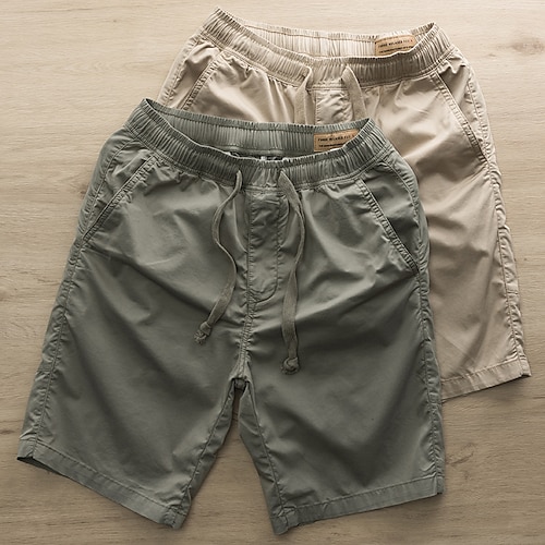 

Herren Cargo Shorts Kurze Hosen Shorts Kurze Hosen Lässige Shorts Tasche Kordelzug Elastische Taille Glatt tragbar Knielänge Täglich Festtage Ausgehen 100% Baumwolle Basic Sport Armeegrün Schwarz