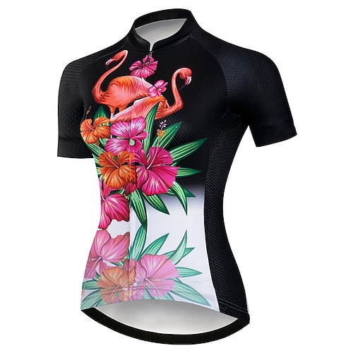 

21Grams Women's Cycling Jersey Short Sleeve Bike Jersey Top with 3 Rear Pockets Mountain Bike MTB Road Bike Cycling Breathable Moisture Wicking Quick Dry Reflective Strips Black Red Blue Graphic