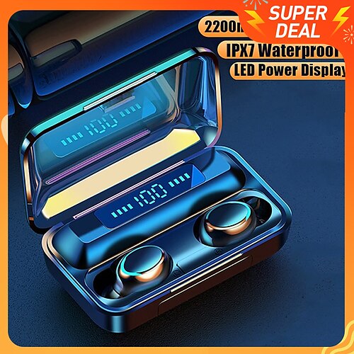 

TWS True Wireless Earbuds Bluetooth Hifi Stereo Touch Control Earphone With Magnetic Switch Large Capcity Charging Box Power Bank LED Digital Display Headset For Sport Fitness Music