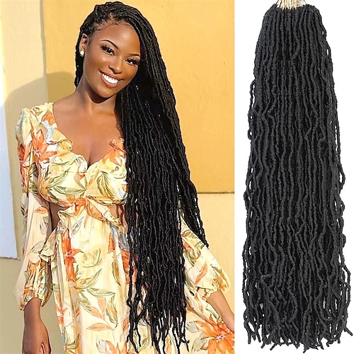 

Locs sintéticos de cabelo de crochê macios 30 polegadas 7 pacotes de locs de crochê preto longo para locs de borboleta natural cabelo de crochê para mulheres locs deusa tranças de crochê pré-laçadas