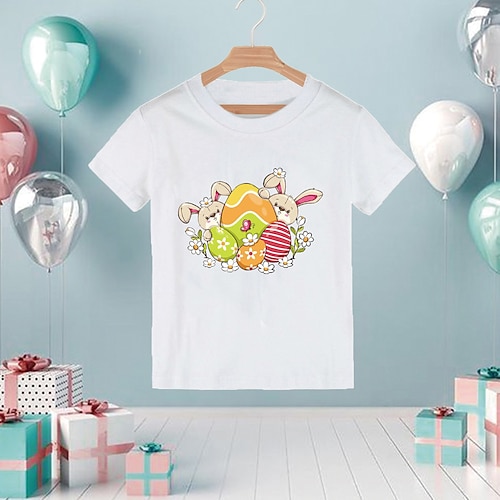 

Bambino (1-4 anni) Da ragazzo maglietta Tee Floreale Coniglietto Manica corta Top bambini Esterno Di tendenza Giornaliero Primavera Estate Nero 3-7 anni