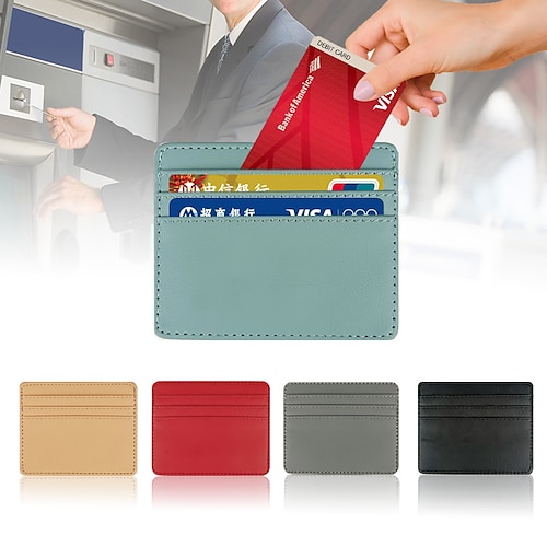 

poche pour cartes ultra-mince portefeuille zéro cuir pu poche pour cartes grande capacité poche pour cartes multi-positions pour hommes