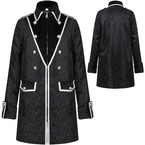 

Knight Ritter Retro Vintage Medieval Renaissance Coat Men's Jacquard Costume Vintage Cosplay Long Sleeve Coat Masquerade