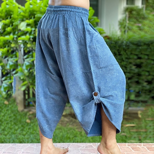 

Per uomo Pantaloni di lino Pantaloni Pantaloni estivi Pantaloni da spiaggia A cordoncino Vita elastica Liscio Comfort Traspirante Esterno Giornaliero Abbigliamento di strada Misto cotone e lino Moda