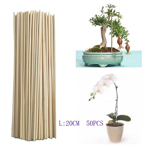 

50 Uds. De palos de soporte para cultivo de plantas de bambú, maceta de jardín, bastones de flores, herramientas de varilla