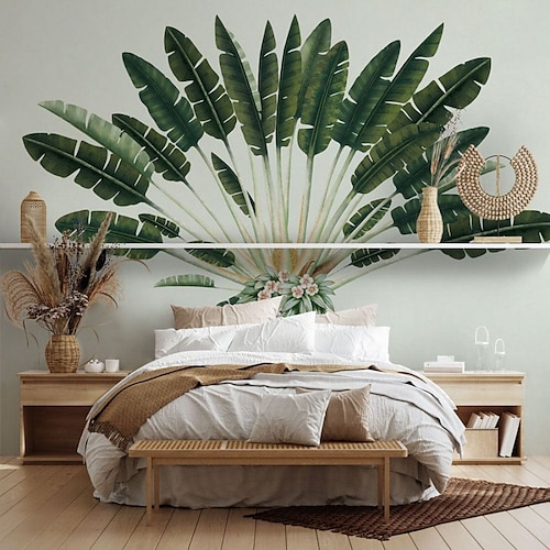 

Green Plants Wallpaper Mural Wall Covering Sticker Peel and Stick Removable PVC/Vinyl Material Self Adhesive/Adhesive Required Wall Decor for Living Room Kitchen Bathroom