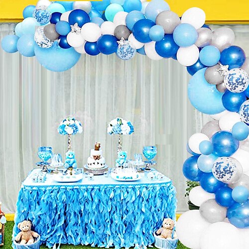 

Kit de guirlande de ballons métalliques bleus or confettis garçon adulte arc de ballon anniversaire bébé douche décorations de fête de mariage