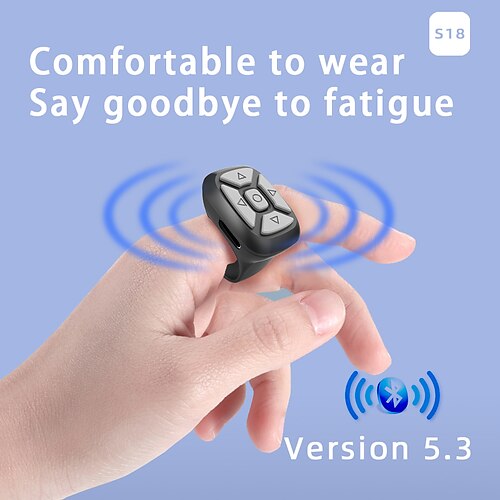 

Bluetooth Finger Remote Control Page Turner TIKTok Video Scroll Controller for IPhone Android IPad mobile phone remote