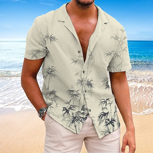 

Herren Hemd Hawaiihemd Sommerhemd Kokosnussbaum Grafik-Drucke Kubanisches Halsband Blau Orange Grün Beige Grau Casual Festtage Kurzarm Button-Down Bedruckt Bekleidung Tropisch Modisch Strassenmode