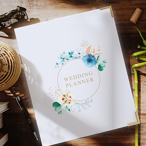 

Beautiful Wedding Planner Book and Organizer - Enhance Excitement and Makes Your Countdown Planning Easy - Unique Engagement Gift for Newly Engaged Couples, Future Brides and Grooms
