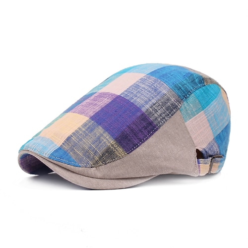 

Per uomo Cappello basco Rosso Blu Cotone e lino Stampa Streetwear Moda La moda degli anni '20 Esterno Giornaliero Per uscire Reticolo Caldo