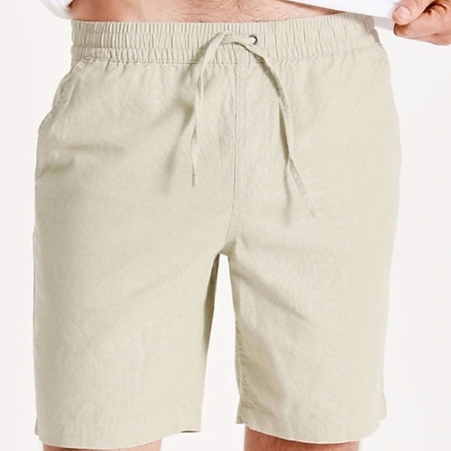 

Herre Shorts Lin Shorts Sommershorts Strandshorts Plisserte shorts Snorer Elastisk midje عادي Pustende Myk Kort Avslappet Daglig Ferie Lin / bomullsblanding Gatemote Hawaiisk Hvit Blå Mikroelastisk