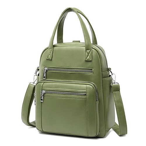 

Per donna zaino Zaino funzionale Mini zaino zaino Esterno Giornaliero Tinta unica pelle sintetica Regolabile Massima capacità Impermeabile Cerniera Nero Rosso Verde