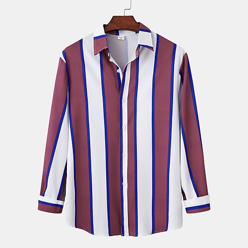 

Per uomo Camicia Camicia con bottoni Camicia estiva Maglietta informale Giallo Chiaro Bianco Blu Arancione Rosso scuro Manica lunga Pop art Collo ripiegabile Strada Giornaliero Abbigliamento Moda