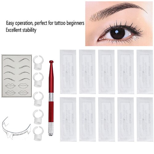 

BaseKey Kit di trucco permanente Portatile / Stile Mini Red pen x1pcs Practice skin x1pcs 12pins x5pcs 14pins x5pcs Makeup rule x1pcs Rings x5pcs Consigliato per Polveri per sopracciglia